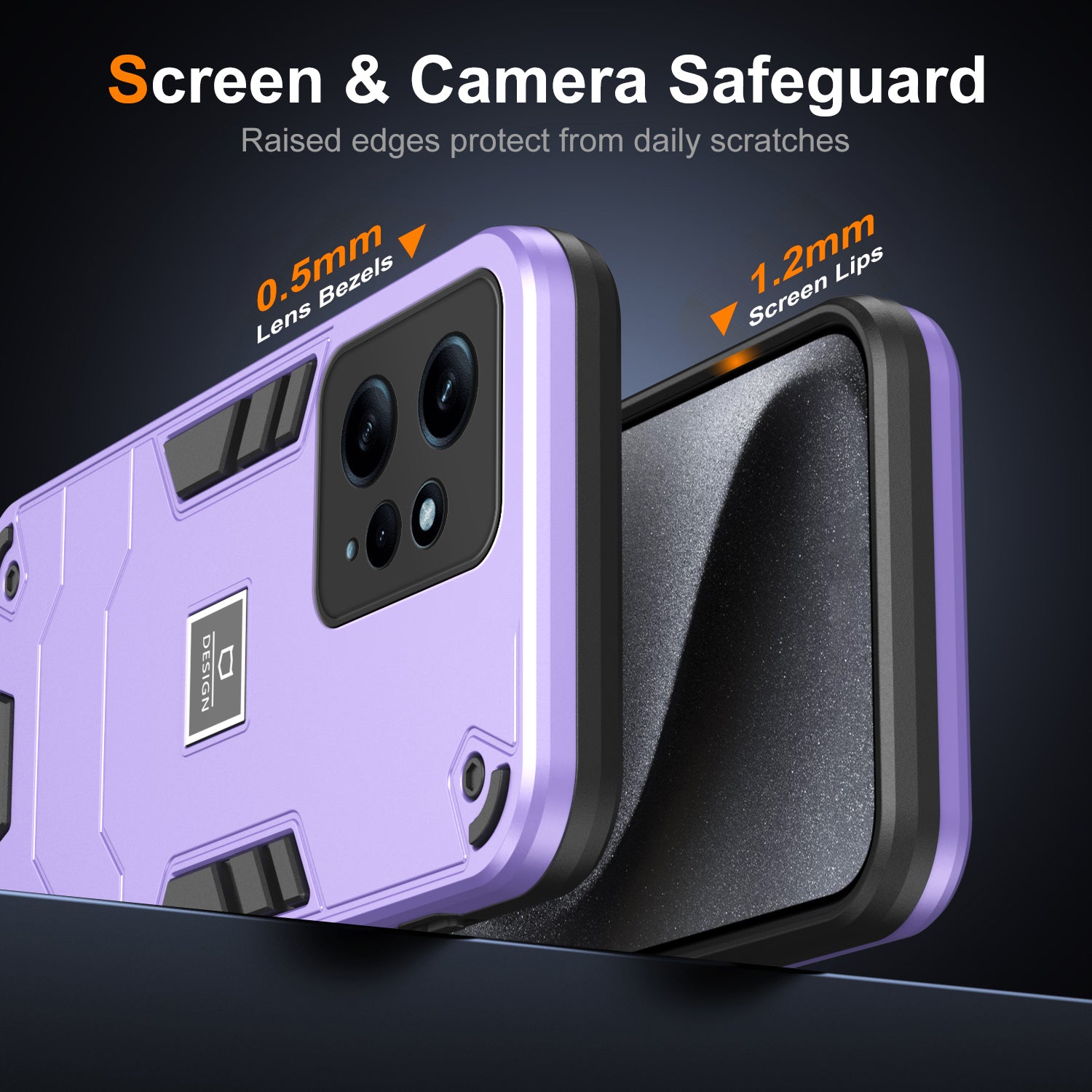 For Xiaomi Redmi Note 12 4G Case 2 in 1 Shockproof Phone Cover Oil-proof - Purple For Xiaomi Redmi Note 12 4G Case 2 in 1 Shockproof Phone Cover Oil-proof - Purple